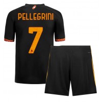 Fotballdrakt Barn AS Roma Lorenzo Pellegrini #7 Tredjedraktsett 2023-24 Kortermet (+ Korte bukser)